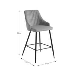 Shea Counter Height Barstool, Velvet - thumbnail 6