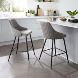 Shea Counter Height Barstool, Velvet - thumbnail 2