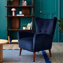 Sven Modern Velvet Wing Chair - thumbnail 6