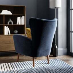 Sven Modern Velvet Wing Chair - thumbnail 5