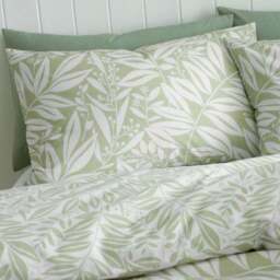 Catherine Lansfield Sorrel Leaves Reversible Duvet Cover & Pillowcase Set - thumbnail 2