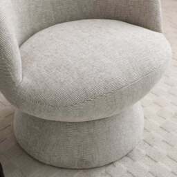 Tulip Chenille Curved Swivel Accent Chair - thumbnail 2