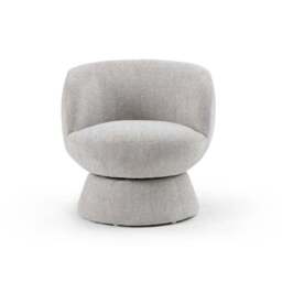 Tulip Chenille Curved Swivel Accent Chair - thumbnail 4