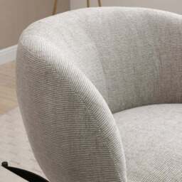 Tulip Chenille Curved Swivel Accent Chair - thumbnail 3