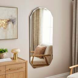 Livia Luxe Bevelled Edge Oval Full Length Wall Mirror