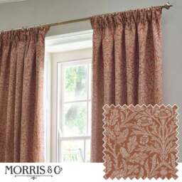 Morris & Co. Acorn Tonal Jacquard Pencil Pleat Curtains - thumbnail 4