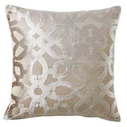 Catherine Lansfield Natural Lattice Cut Velvet Cushion - thumbnail 2
