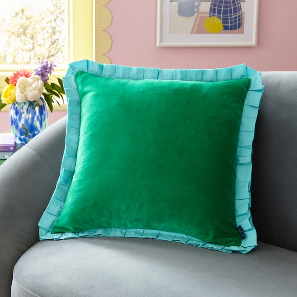 Sophie Robinson Velvet Box Pleat Square Cushion - image 1