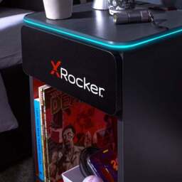 X Rocker Carbon Tek Bedside Table with Wireless Charging and Neo Fibre LED - thumbnail 2