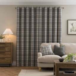 Belhaven Check Eyelet Curtains - thumbnail 4
