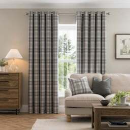 Belhaven Check Eyelet Curtains - thumbnail 2