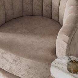 Elena Luxe Chenille Scalloped Swivel Chair - thumbnail 3