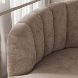 Elena Luxe Chenille Scalloped Swivel Chair - thumbnail 5