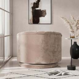 Elena Luxe Chenille Scalloped Swivel Chair - thumbnail 2