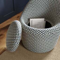 Dion Geo Checkerboard Storage Swivel Chair - thumbnail 4