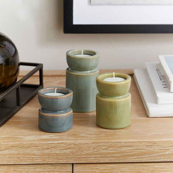 Set of 3 Taper Tealight Candle Holders - image 1