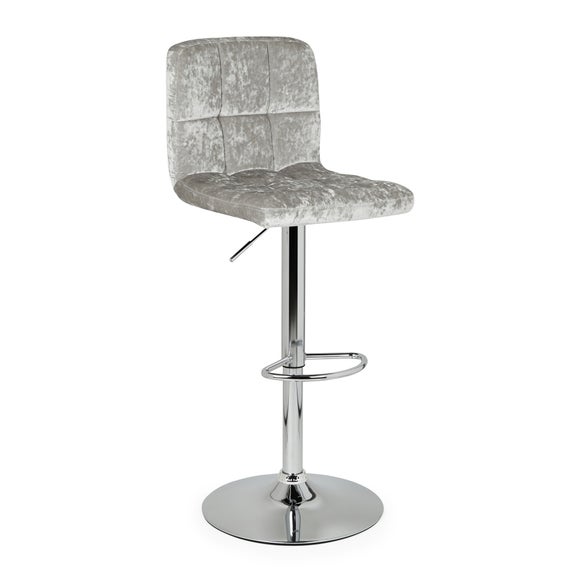 Jasmine Adjustable Height Swivel Bar Stool, Velvet - image 1