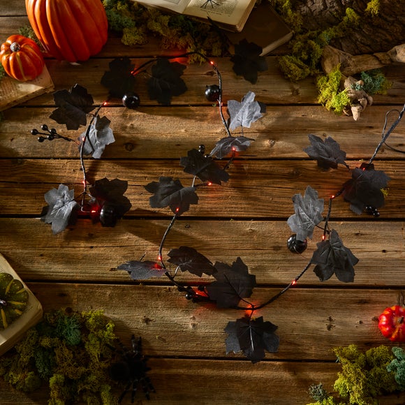 5FT 18 LEDs Black Leaves Garland - image 1