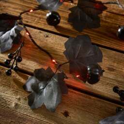 5FT 18 LEDs Black Leaves Garland - thumbnail 2