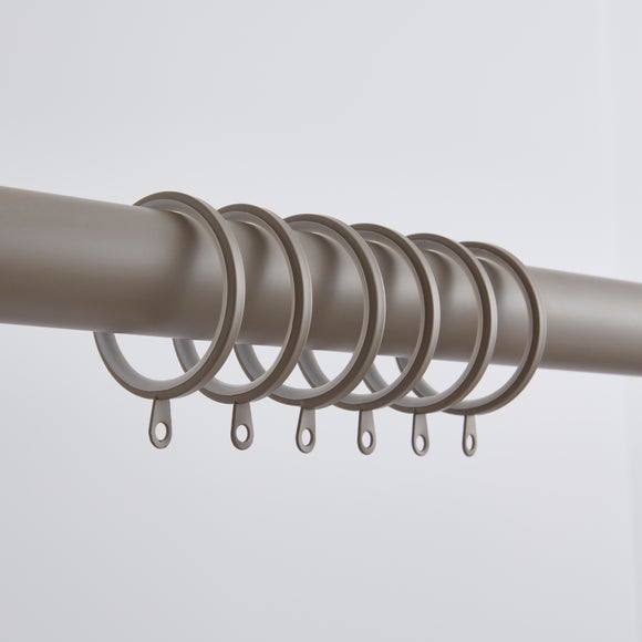 Pack of 6 Flat Lined Curtain Rings - image 1