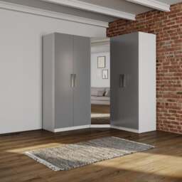 Sudbury 3 Piece Mirrored Corner Wardrobe Set - thumbnail 1