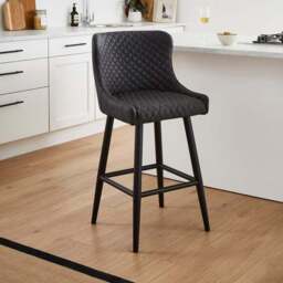 Montreal Counter Height Bar Stool, Faux Leather - thumbnail 2
