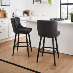 Montreal Counter Height Bar Stool, Faux Leather - thumbnail 1