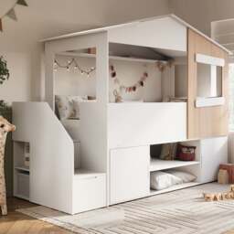 Dreamland House Staircase Midsleeper Bed Frame With Storage
