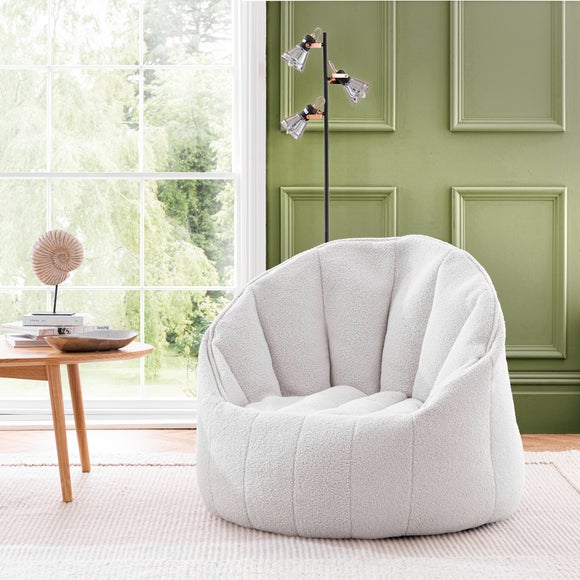 Adella Sherpa Ivory Chair by Dunelm