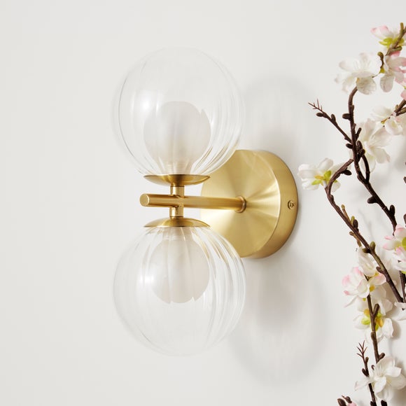 Leirah Ribbed 2 Light Wall Light - image 1