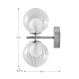 Leirah Ribbed 2 Light Wall Light - thumbnail 6