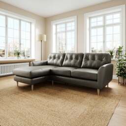 Sven Classic Leather Large Corner Chaise Sofa - thumbnail 1