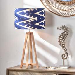 Lars Ikat Patterned Cylinder Lamp Shade - thumbnail 1
