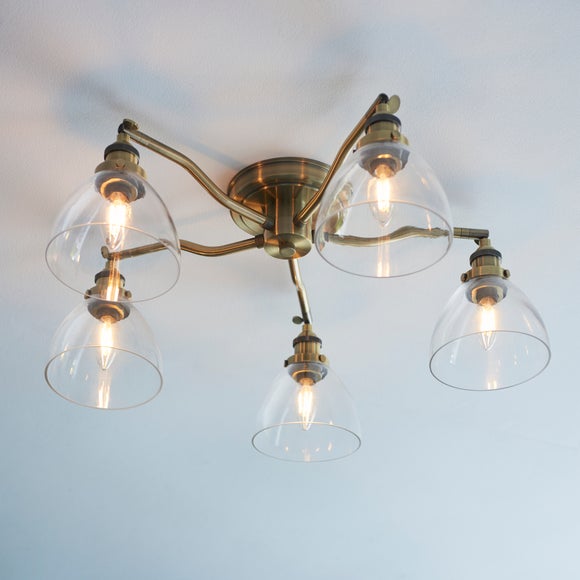 Vogue Tobermory Industrial 5 Light Adjustable Semi Flush Ceiling Light - image 1