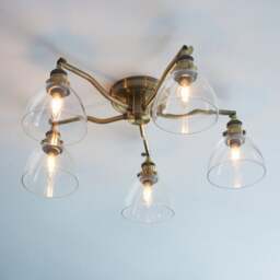 Vogue Tobermory Industrial 5 Light Adjustable Semi Flush Ceiling Light