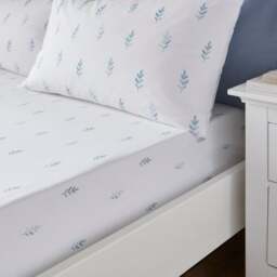 Harper Stem Floral 144 Thread Count Cotton Fitted Sheet
