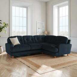 Martha Matte Plush Velvet Full Corner Sofa - thumbnail 1