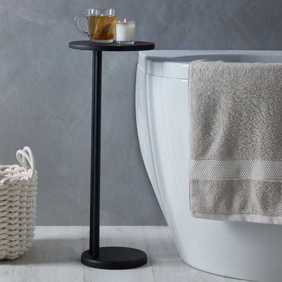 Elements Matt Black Bath Side Table