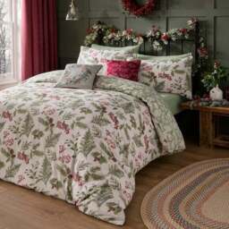 Winter Sprigs 100% Cotton Duvet Cover & Pillowcase Set - thumbnail 5