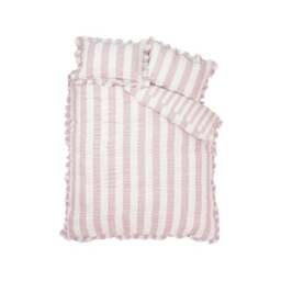 Catherine Lansfield Seersucker Frill Stripe Polycotton Duvet Cover & Pillowcase Set - thumbnail 5