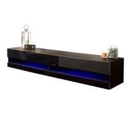 "Galicia LED Extra Wide Floating Wall TV Unit for TVs up to 80""" - thumbnail 1