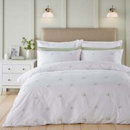 Emma Cow Parsley Embroidery 100% Cotton Sateen Oxford Pillowcase - thumbnail 2