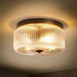 Tobias Ribbed Bathroom Flush Ceiling Light - thumbnail 2