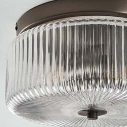 Tobias Ribbed Bathroom Flush Ceiling Light - thumbnail 4