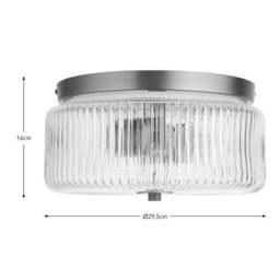 Tobias Ribbed Bathroom Flush Ceiling Light - thumbnail 6