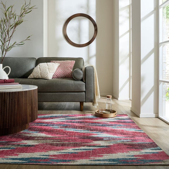 Ikat Abstract Washable Rug - image 1