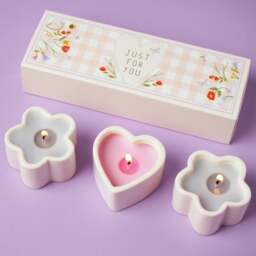 Love Life Just For You Set of 3 Lychee & Raspberry Mini Candles