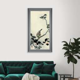 The Art Group Premium Edit Bunting on Camellia Branch Framed Print