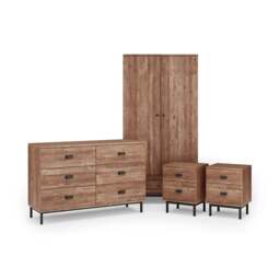 Fulton 2 Drawer Bedside Tables & 6 Drawer Chest & 2 Door Wardrobe Furniture Set