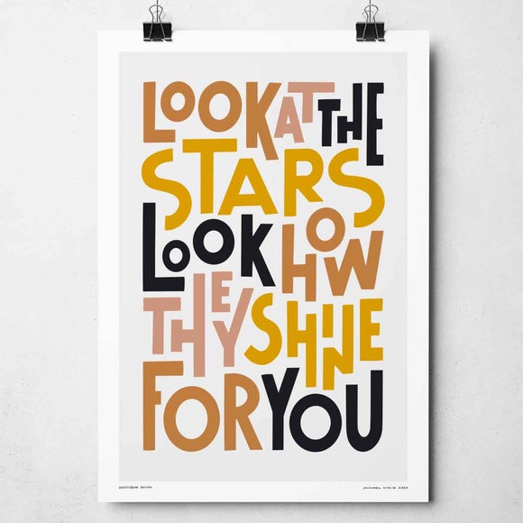 Sketchbook Design Look at the Stars Framed Print - image 1